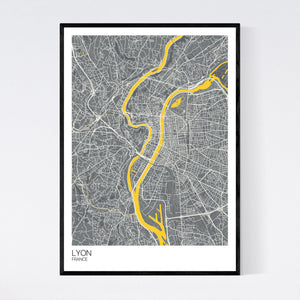 Lyon City Map Print