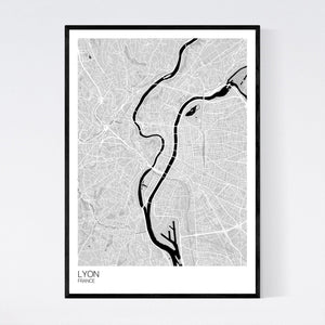 Lyon City Map Print