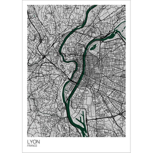 Map of Lyon, France