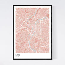 Load image into Gallery viewer, Lyon City Map Print