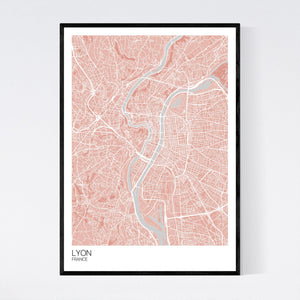 Lyon City Map Print