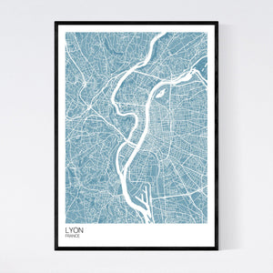 Lyon City Map Print