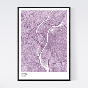 Lyon City Map Print