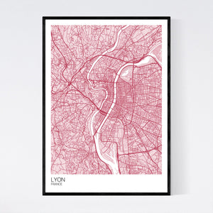 Lyon City Map Print