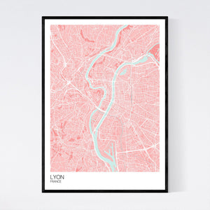 Lyon City Map Print