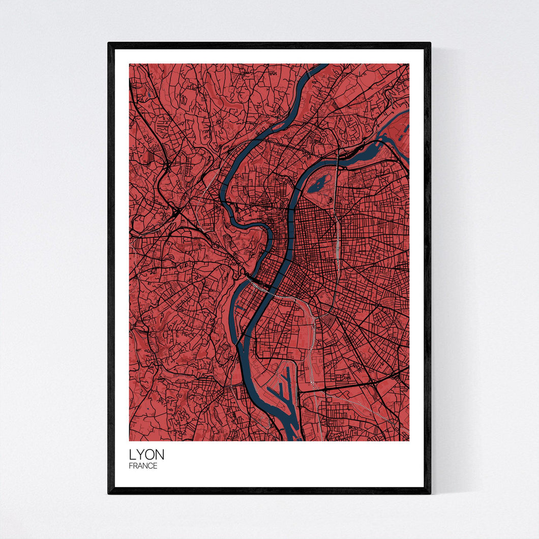 Lyon City Map Print