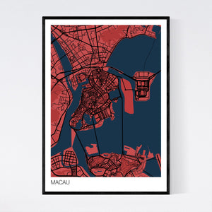 Macau City Map Print