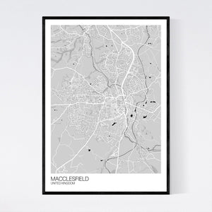 Macclesfield Town Map Print