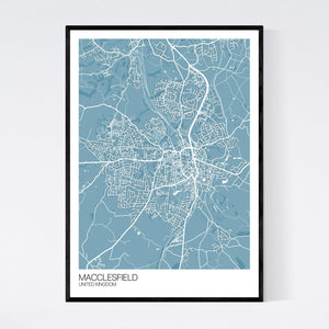 Macclesfield Town Map Print