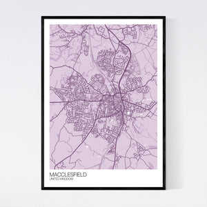 Macclesfield Town Map Print