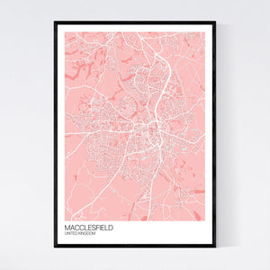Macclesfield Town Map Print