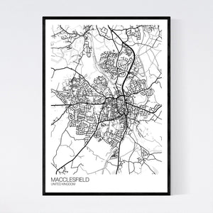 Macclesfield Town Map Print