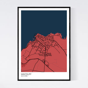 Macduff Town Map Print