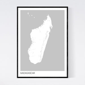 Madagascar Country Map Print