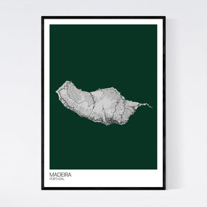 Madeira Island Map Print