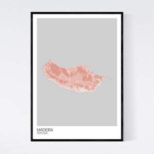 Madeira Island Map Print