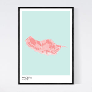 Madeira Island Map Print