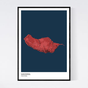 Madeira Island Map Print