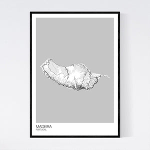 Madeira Island Map Print