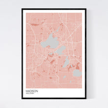 Load image into Gallery viewer, Madison City Map Print