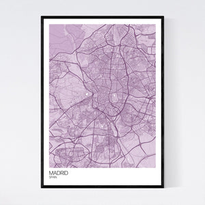 Madrid City Map Print