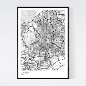 Madrid City Map Print
