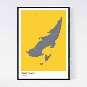 Mafia Island Island Map Print