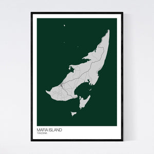 Mafia Island Island Map Print