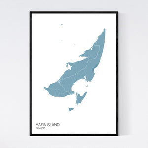 Mafia Island Island Map Print