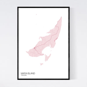 Mafia Island Island Map Print