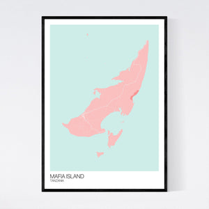 Mafia Island Island Map Print