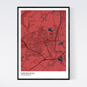 Maidenhead City Map Print