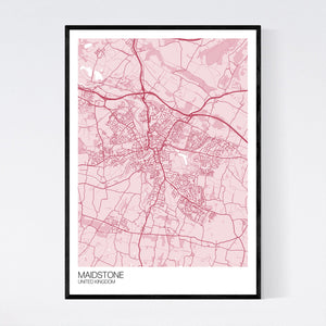 Maidstone City Map Print