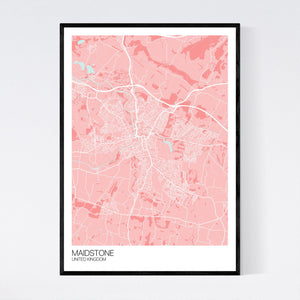 Maidstone City Map Print