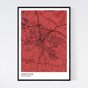 Maidstone City Map Print