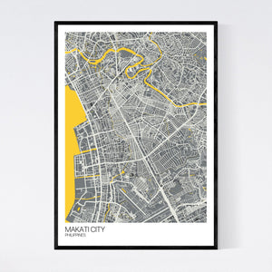 Makati City City Map Print