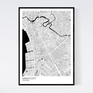 Makati City City Map Print