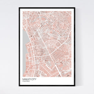 Makati City City Map Print