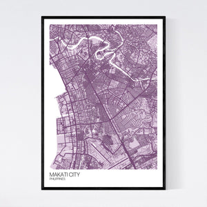 Makati City City Map Print