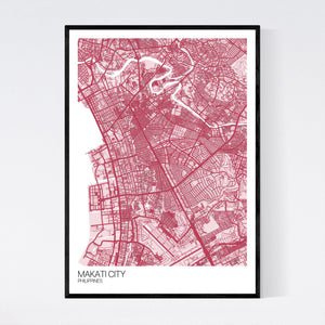 Makati City City Map Print