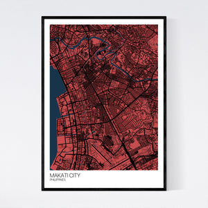 Makati City City Map Print