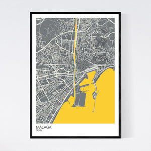 Málaga City Map Print