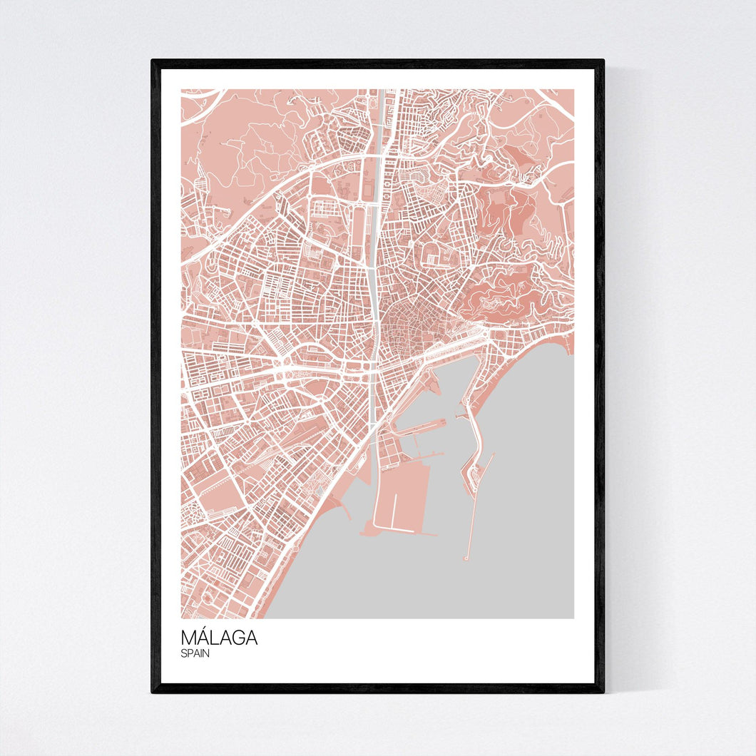 Málaga City Map Print