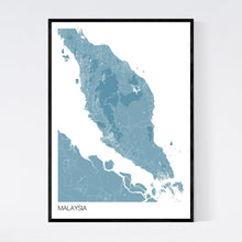 Load image into Gallery viewer, Malaysia Country Map Print