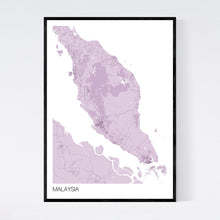 Load image into Gallery viewer, Malaysia Country Map Print