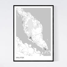 Load image into Gallery viewer, Malaysia Country Map Print