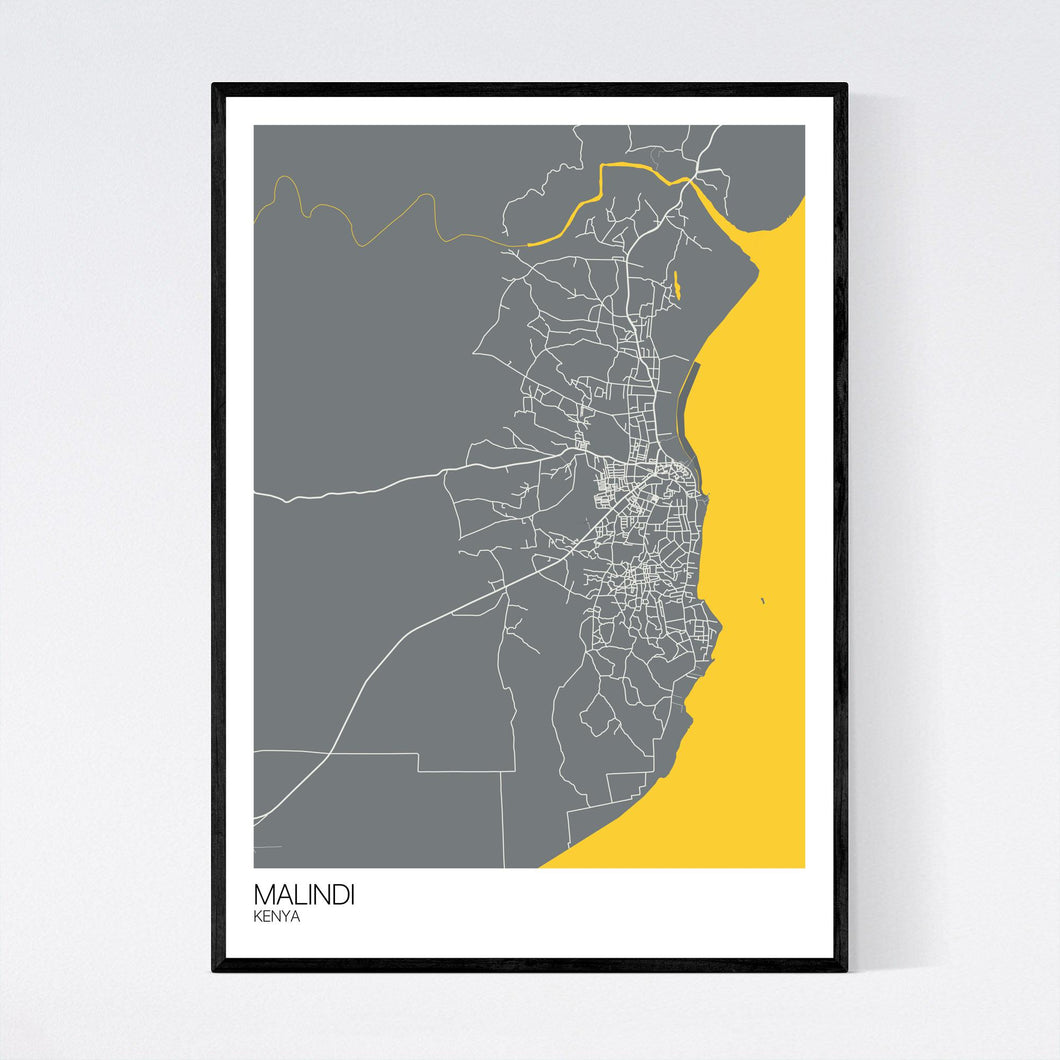 Malindi City Map Print