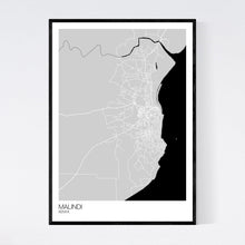 Load image into Gallery viewer, Malindi City Map Print
