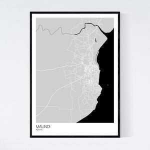 Malindi City Map Print