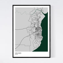 Load image into Gallery viewer, Malindi City Map Print
